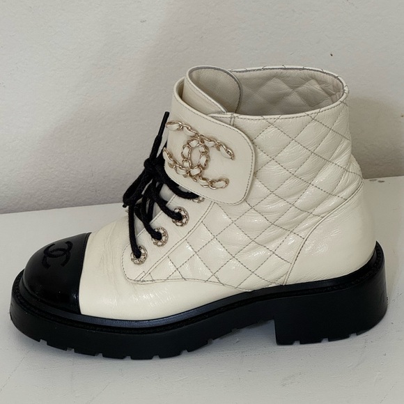 Chanel Combat Boots Sz 37 - Picture 4 of 15
